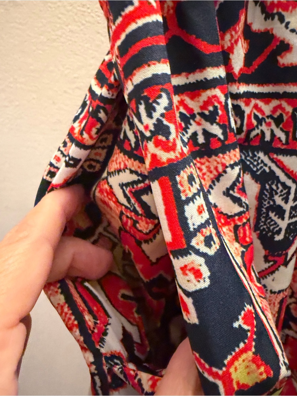 Youngla Persian Rug Print Joggers Red Navy Blue Geometric Tapestry Pants Medium - Picture 2 of 5
